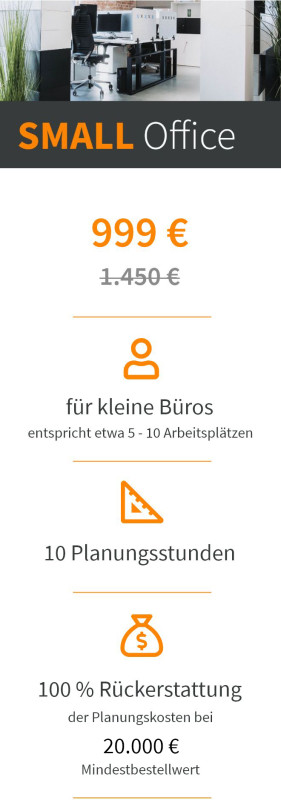 Darstellung der Bestandteile einer InKonzept-Büroplanung für kleine Büros