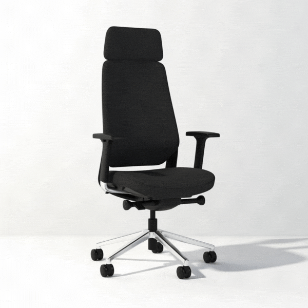 Bürodrehstuhl Inwerk Teamo® Plush plus schwarz mit Nackenstütze